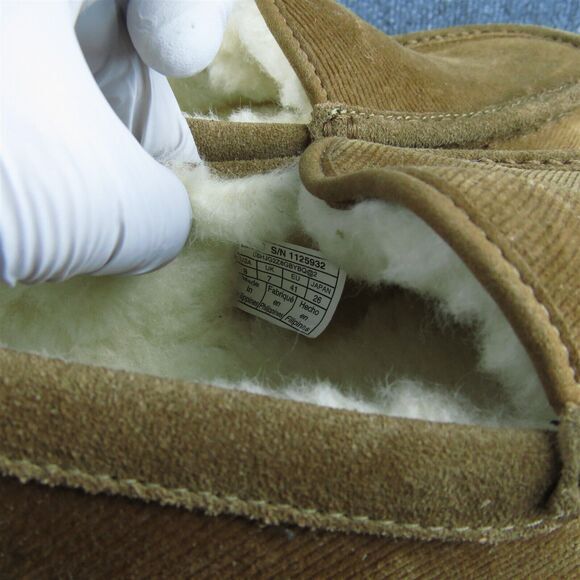 UGG Men's Ascot Corduroy Moccasin Brown Leather Size‎ 8M Gently Used 2025 - Picture 5 of 10